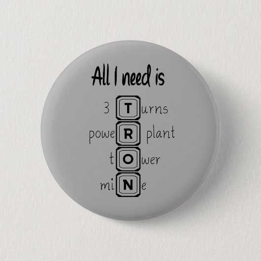 Alles wat ik nodig heb is TRON Ronde Button 5,7 Cm (Voorkant)