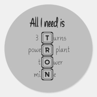 Alles wat ik nodig heb is TRON Ronde Sticker