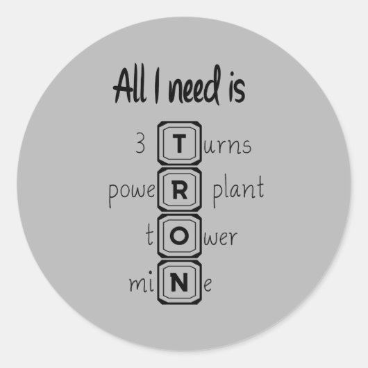 Alles wat ik nodig heb is TRON Ronde Sticker (Voorkant)