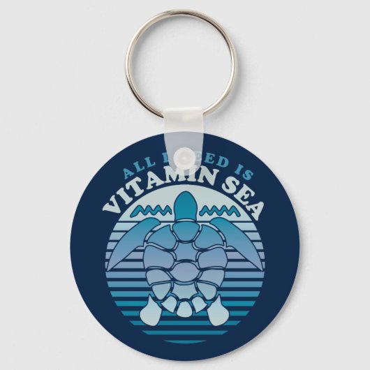 Alles wat ik nodig heb is vitamine Zee - Retrofsch Sleutelhanger (Voorkant)