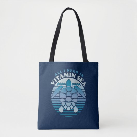Alles wat ik nodig heb is vitamine Zee - Retrofsch Tote Bag (Voorkant)