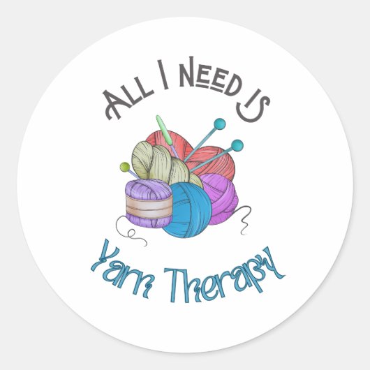 Alles wat ik nodig heb is Yarn Therapy Sticker (Voorkant)