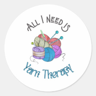 Alles wat ik nodig heb is Yarn Therapy Sticker