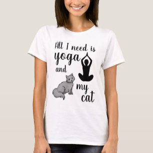 Alles wat ik nodig heb is Yoga en mijn kat T-shirt