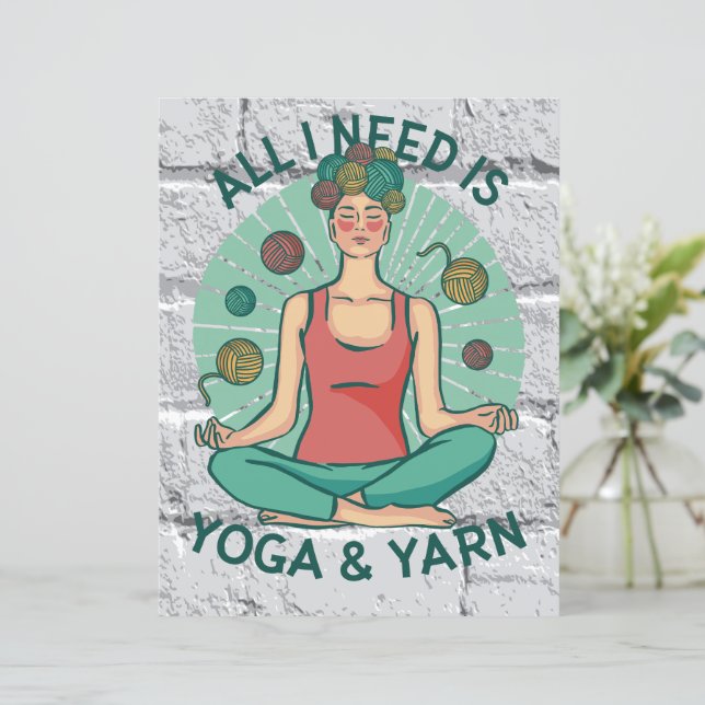 Alles wat ik nodig heb is Yoga en Yarne zin (Staand voorkant)