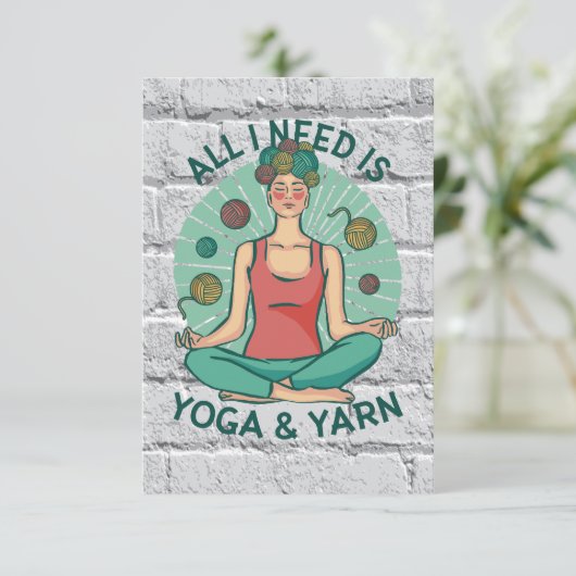 Alles wat ik nodig heb is Yoga en Yarne zin Bedankkaart (Staand voorkant)