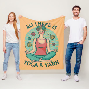 Alles wat ik nodig heb is Yoga en Yarne zin Fleece Deken