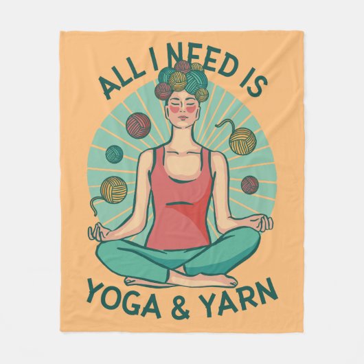 Alles wat ik nodig heb is Yoga en Yarne zin Fleece Deken (Voorkant)