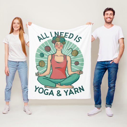 Alles wat ik nodig heb is Yoga en Yarne zin Fleece Deken (In situ)