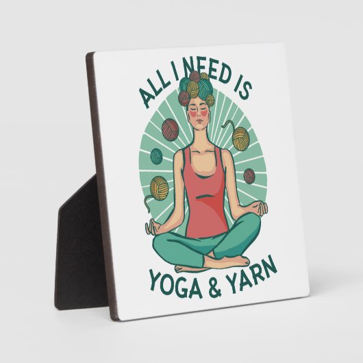 Alles wat ik nodig heb is Yoga en Yarne zin Fotoplaat (Voorkant)
