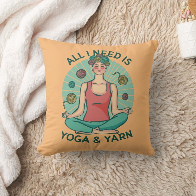 Alles wat ik nodig heb is Yoga en Yarne zin Kussen (Deken)
