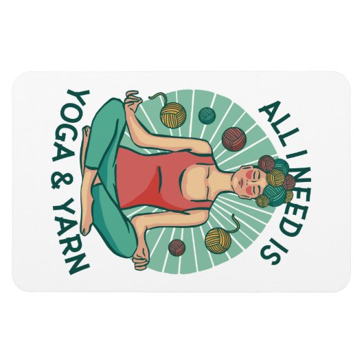 Alles wat ik nodig heb is Yoga en Yarne zin Magneet (Horizontaal)