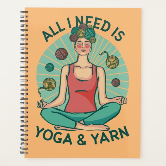 Alles wat ik nodig heb is Yoga en Yarne zin Planner (Voorkant)