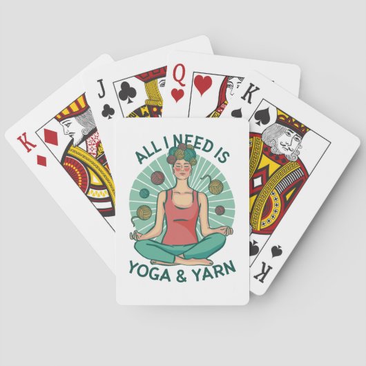 Alles wat ik nodig heb is Yoga en Yarne zin Pokerkaarten (Achterkant)