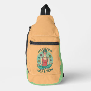 Alles wat ik nodig heb is Yoga en Yarne zin Sling Bag