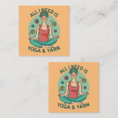 Alles wat ik nodig heb is Yoga en Yarne zin Vierkante Visitekaartje (Voorkant / Achterkant)