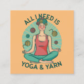 Alles wat ik nodig heb is Yoga en Yarne zin Vierkante Visitekaartje (Voorkant)