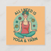 Alles wat ik nodig heb is Yoga en Yarne zin Vierkante Visitekaartje (Achterkant)