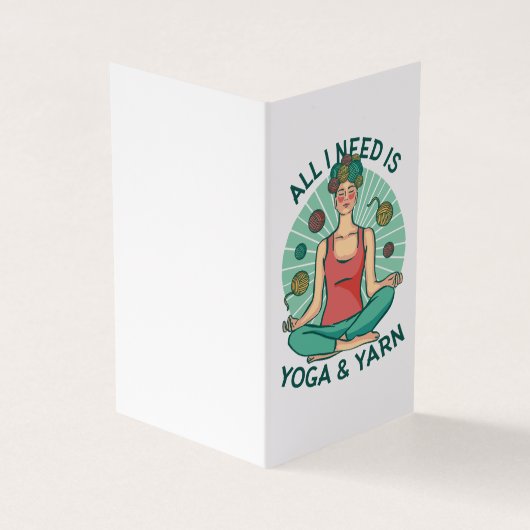 Alles wat ik nodig heb is Yoga en Yarne zin Visitekaartje (Buitenkant)
