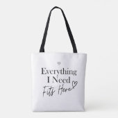 Alles wat ik nodig heb past hier tote bag (Achterkant)
