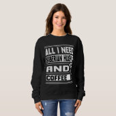 Alles wat ik nodig heb Siberische husky en koffie  Trui (Voorkant volledig)