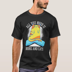 Alles wat ik nodig heb zijn boeken en katten t-shirt