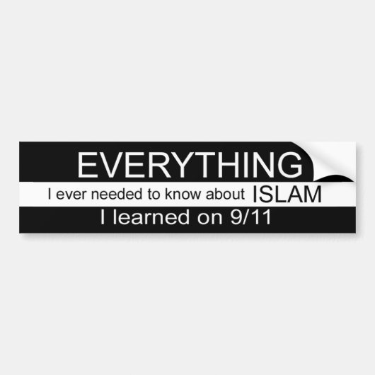 Alles wat ik ooit over de islam had moeten weten,  bumpersticker (Voorkant)