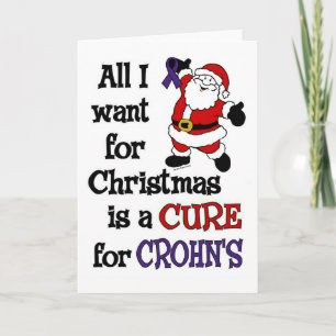 Alles wat ik voor Kerstmis/Kerstman wil... Crohn's Feestdagen Kaart