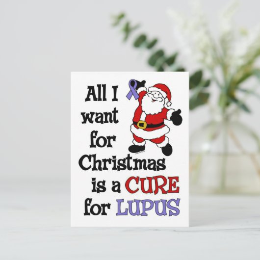 Alles wat ik voor Kerstmis/Kerstman wil...Lupus Feestdagenkaart (Staand voorkant)