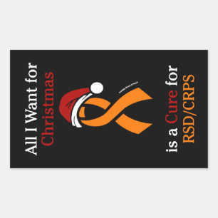 Alles wat ik voor Kerstmis/Pet wil...RSD/CRPS Rechthoekige Sticker