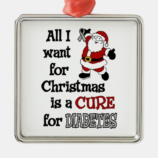 Alles wat ik voor Kerstmis wil...Diabetes Metalen Ornament (Voorkant)