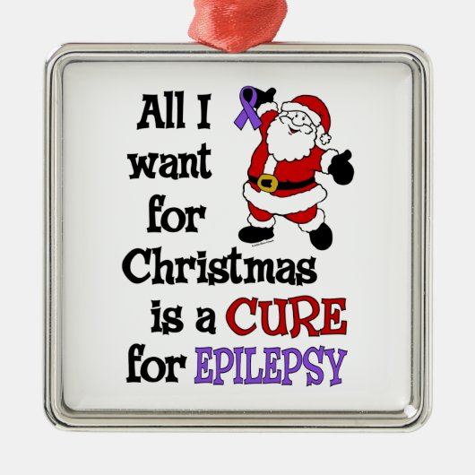 Alles wat ik voor Kerstmis wil...Epilepsy Metalen Ornament (Voorkant)