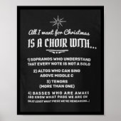"Alles wat ik voor Kerstmis wil" grappig Choir msg Poster (Voorkant)