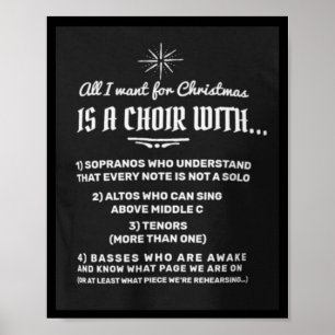 "Alles wat ik voor Kerstmis wil" grappig Choir msg Poster