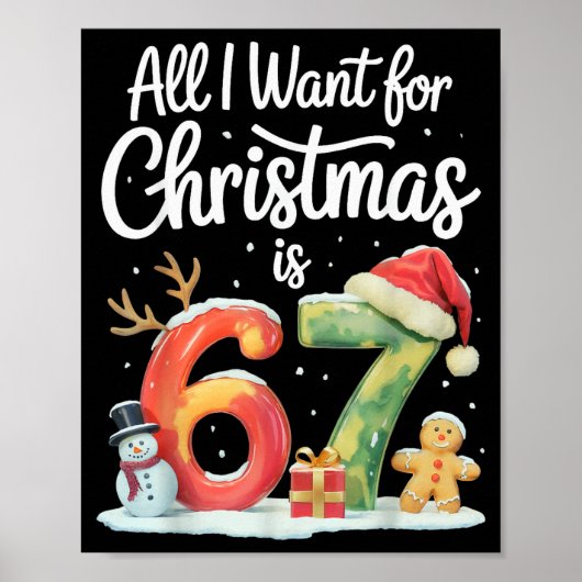 Alles wat ik voor Kerstmis wil is 67 Meme Grappige Poster (Voorkant)