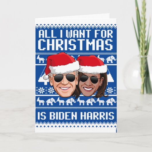 Alles wat ik voor kerstmis wil is Biden Harris Kaa Kaart (Voorkant)