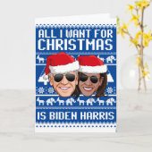 Alles wat ik voor kerstmis wil is Biden Harris Kaa Kaart (Gele Bloem)