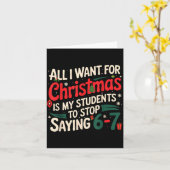 Alles wat ik voor Kerstmis wil is dat mijn student Kaart (Gele Bloem)