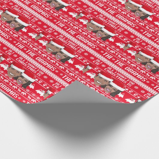 Alles wat ik voor Kerstmis wil is de Obamas Cadeaupapier (Hoek)