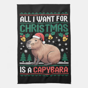 Alles wat ik voor Kerstmis wil is een capybara die Theedoek