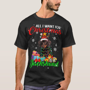 Alles wat ik voor Kerstmis wil is een Dachshund Sa T-shirt
