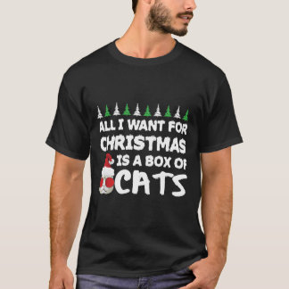 Alles wat ik voor Kerstmis wil is een doos katten T-shirt