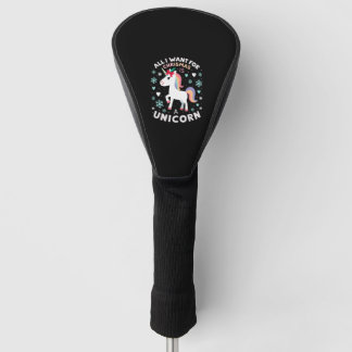 Alles wat ik voor Kerstmis wil is een eenhoorn lel Golfheadcover