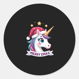Alles wat ik voor Kerstmis wil is een eenhoorn lel Ronde Sticker