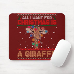 Alles wat ik voor Kerstmis wil is een Giraffe-dier Muismat