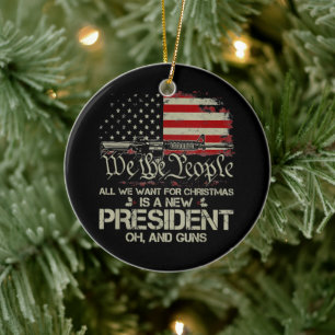 Alles wat ik voor Kerstmis wil is een nieuw Presid Keramisch Ornament