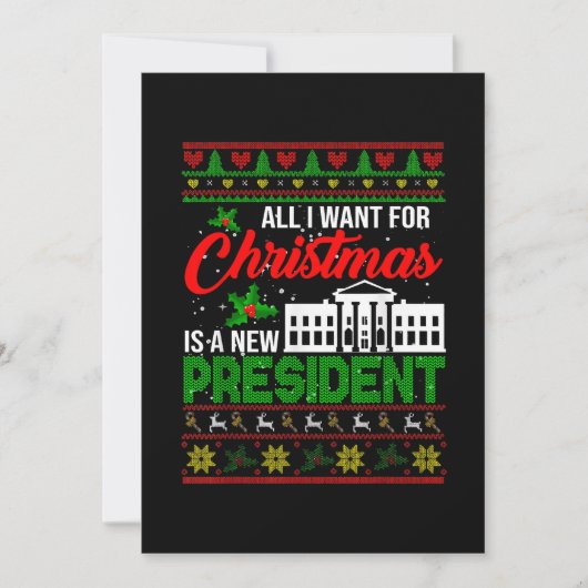 Alles wat ik voor Kerstmis wil is een nieuw Presid Save The Date (Voorkant)