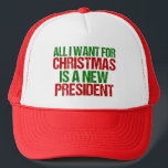 Alles wat ik voor Kerstmis wil is een nieuw Presid Trucker Pet<br><div class="desc">Alles wat ik voor Kerstmis wil is een nieuw president pet. Laten we deze POTUS belemmeren en deze weerstand beginnen. Een grappig cadeautje voor Donald Trump-feestdagen in groen en rood schrijven om weerstand te bieden. Politiek humor vakantie pet.</div>