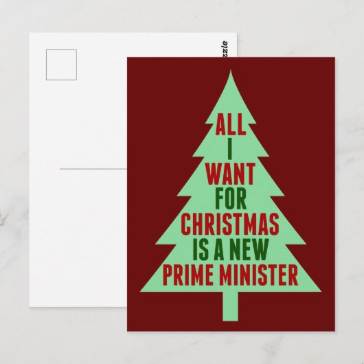 Alles wat ik voor Kerstmis wil is een nieuwe premi Briefkaart (Voorkant / Achterkant)