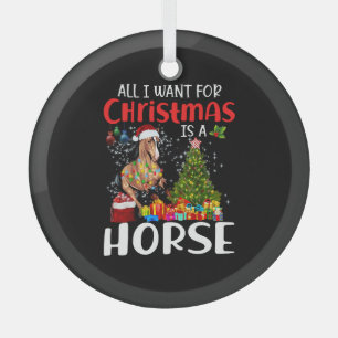 Alles wat ik voor Kerstmis wil is een paarse grapp Glas Ornament